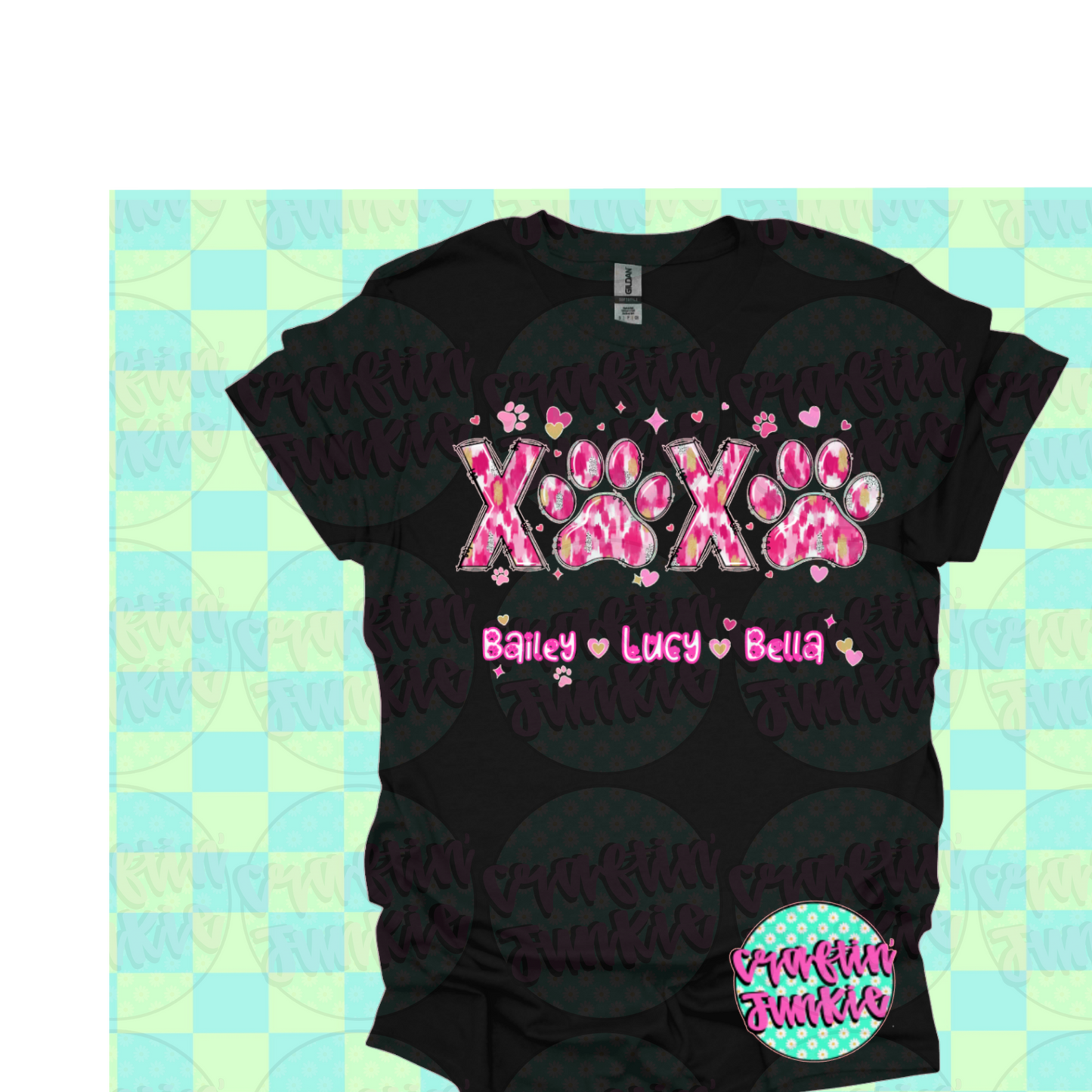 Valentines Dog - XOXO - Custom with your dog names Tee