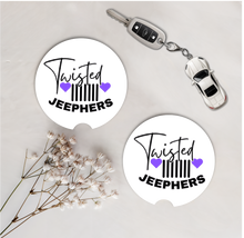 Load image into Gallery viewer, Set of Two Car Coasters -Twisted J (Multiple Colors)