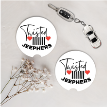 Load image into Gallery viewer, Set of Two Car Coasters -Twisted J (Multiple Colors)