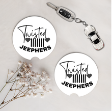 Load image into Gallery viewer, Set of Two Car Coasters -Twisted J (Multiple Colors)