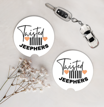 Load image into Gallery viewer, Set of Two Car Coasters -Twisted J (Multiple Colors)