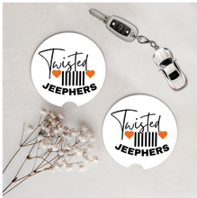Load image into Gallery viewer, Set of Two Car Coasters -Twisted J (Multiple Colors)