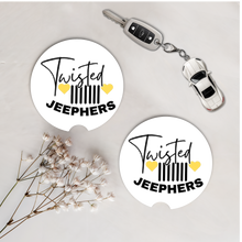 Load image into Gallery viewer, Set of Two Car Coasters -Twisted J (Multiple Colors)