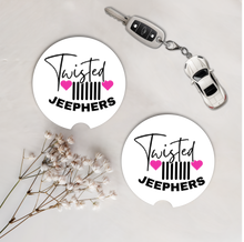 Load image into Gallery viewer, Set of Two Car Coasters -Twisted J (Multiple Colors)
