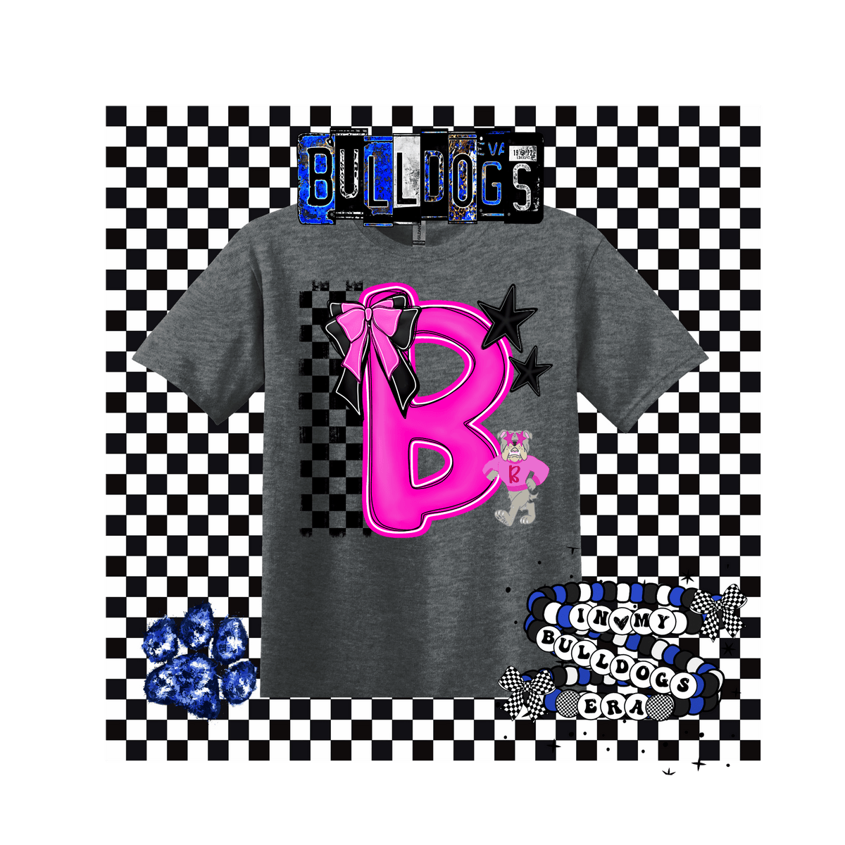 Bulldog Pink B T-Shirt