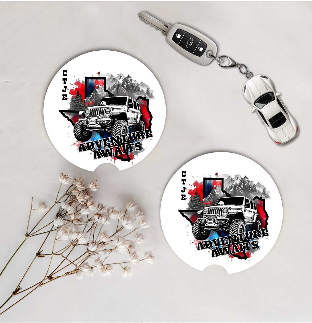 Set of Two Car Coasters - CTJE 2