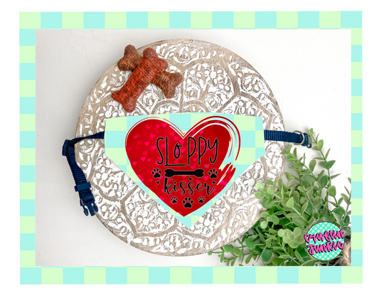 Dog Collar Bandana (Sloppy Kisses)