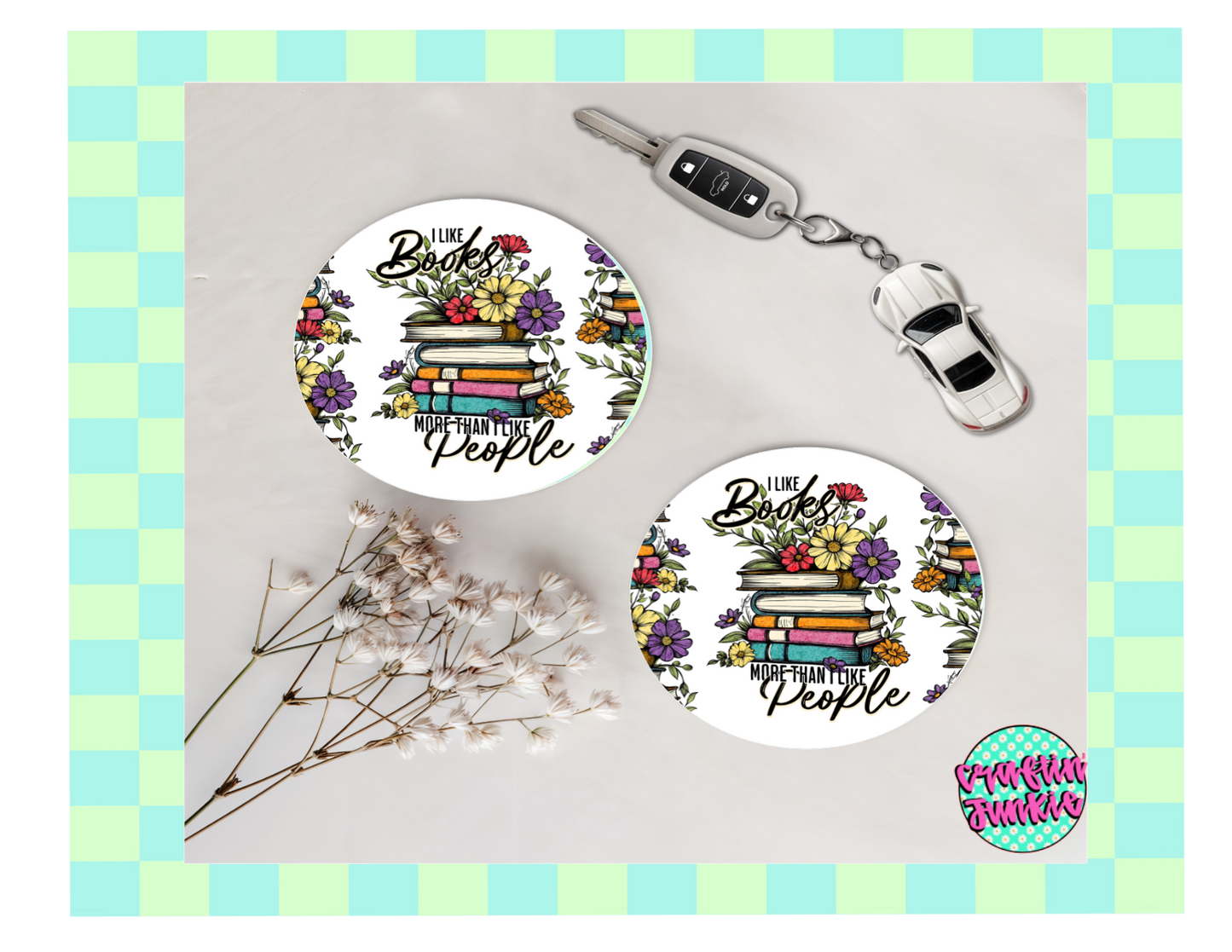 Set of Two Coasters - I like Books
