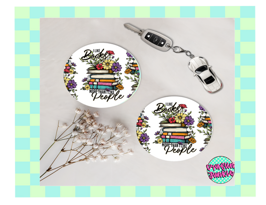 Set of Two Coasters - I like Books